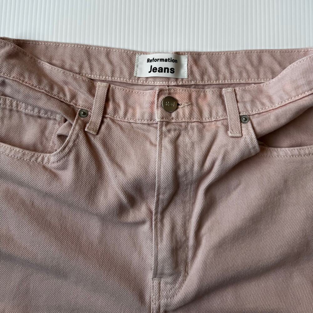 Reformation Ryan Tonal Patch Jeans 29 Pink Festival Patchwork Denim Colorblock - Picture 4 of 16